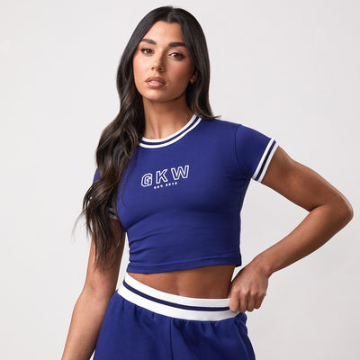 Team GKW Crop Tee With Tipping - Galaxy Blue