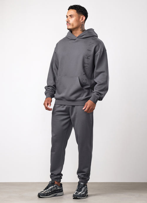 Gym King Text Logo Tracksuit - Alloy Grey