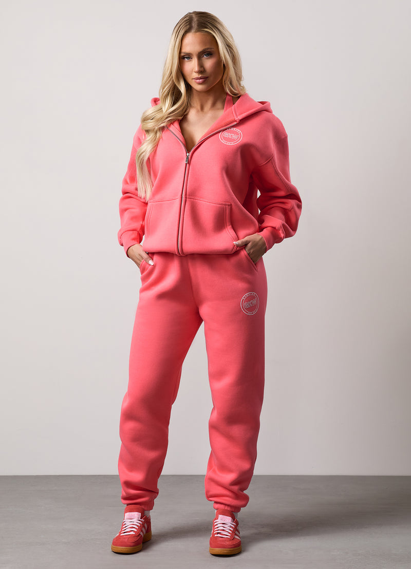 Gym King Transform Full Zip Hood Tracksuit - Coral