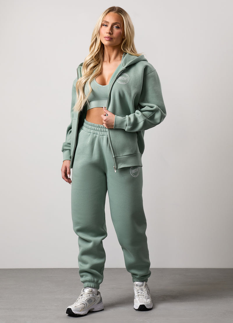 Gym King Transform Full Zip Hood Tracksuit - Soft Sage