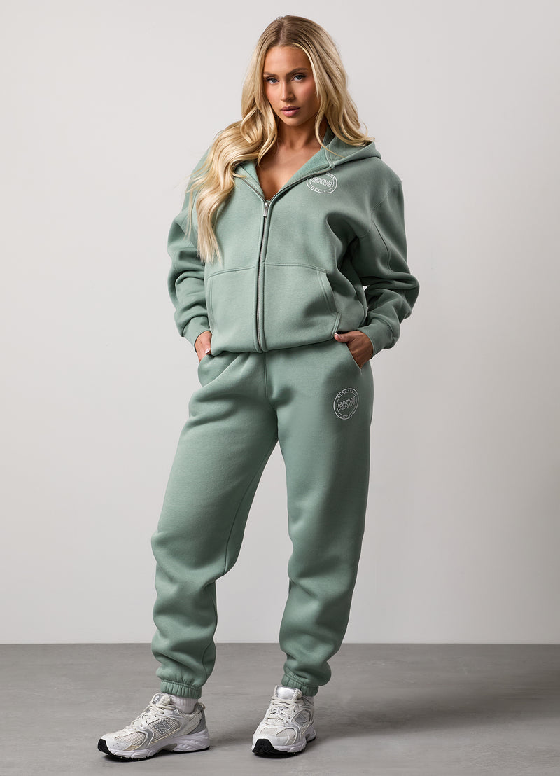 Gym King Transform Full Zip Hood Tracksuit - Soft Sage