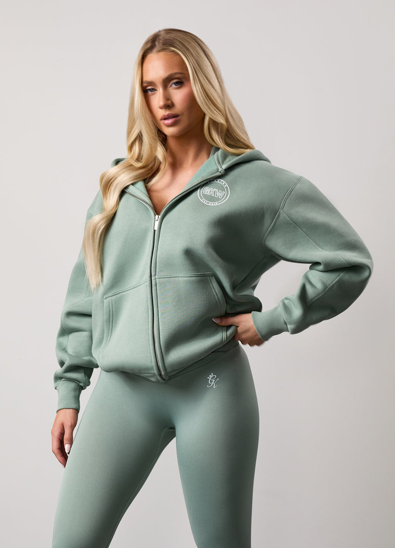 Gym King Transform Full Zip Hood - Soft Sage