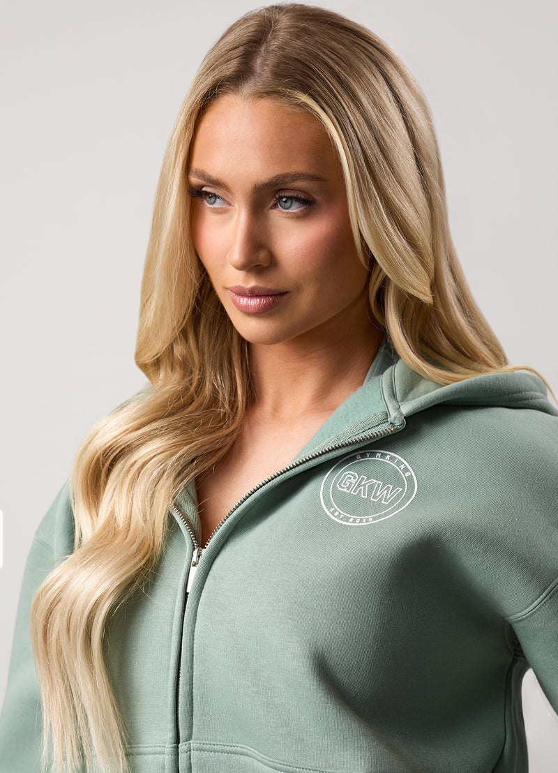 Gym King Transform Full Zip Hood - Soft Sage