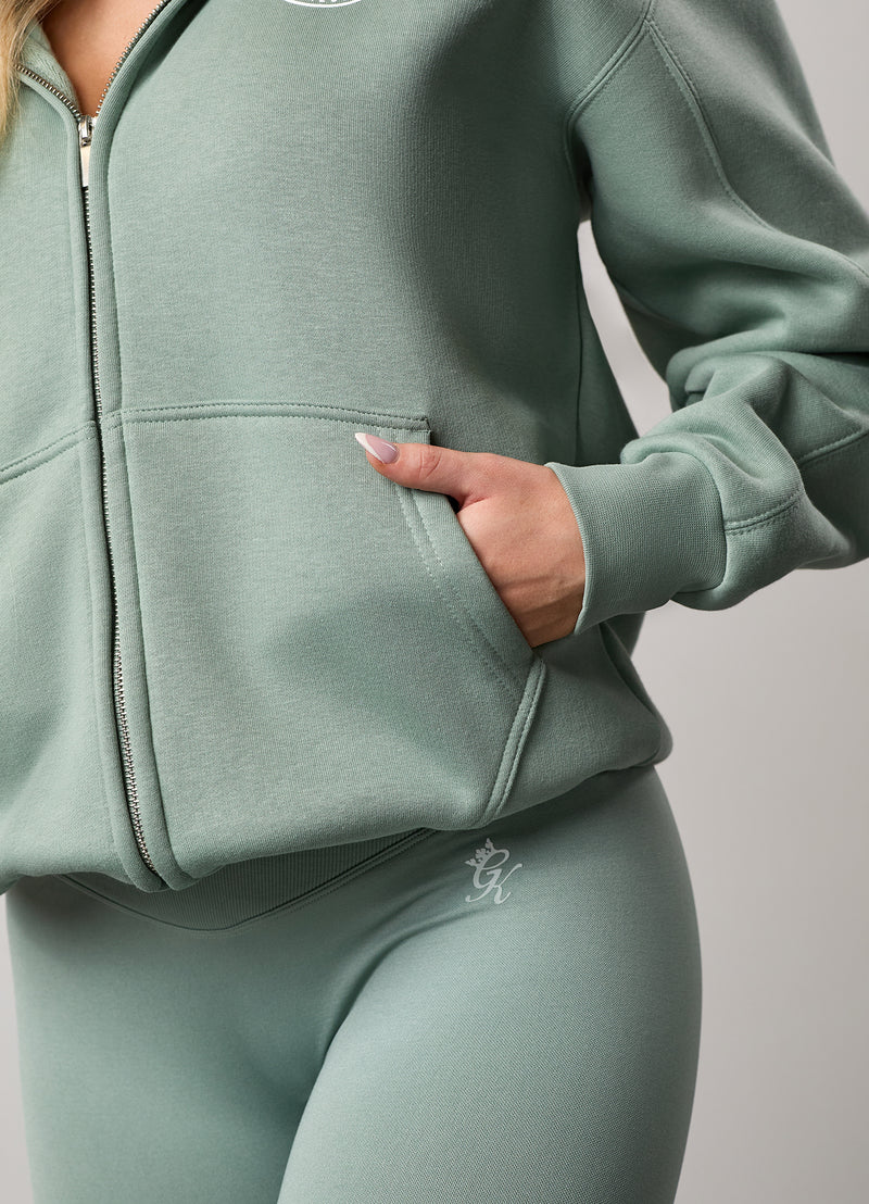 Gym King Transform Full Zip Hood - Soft Sage