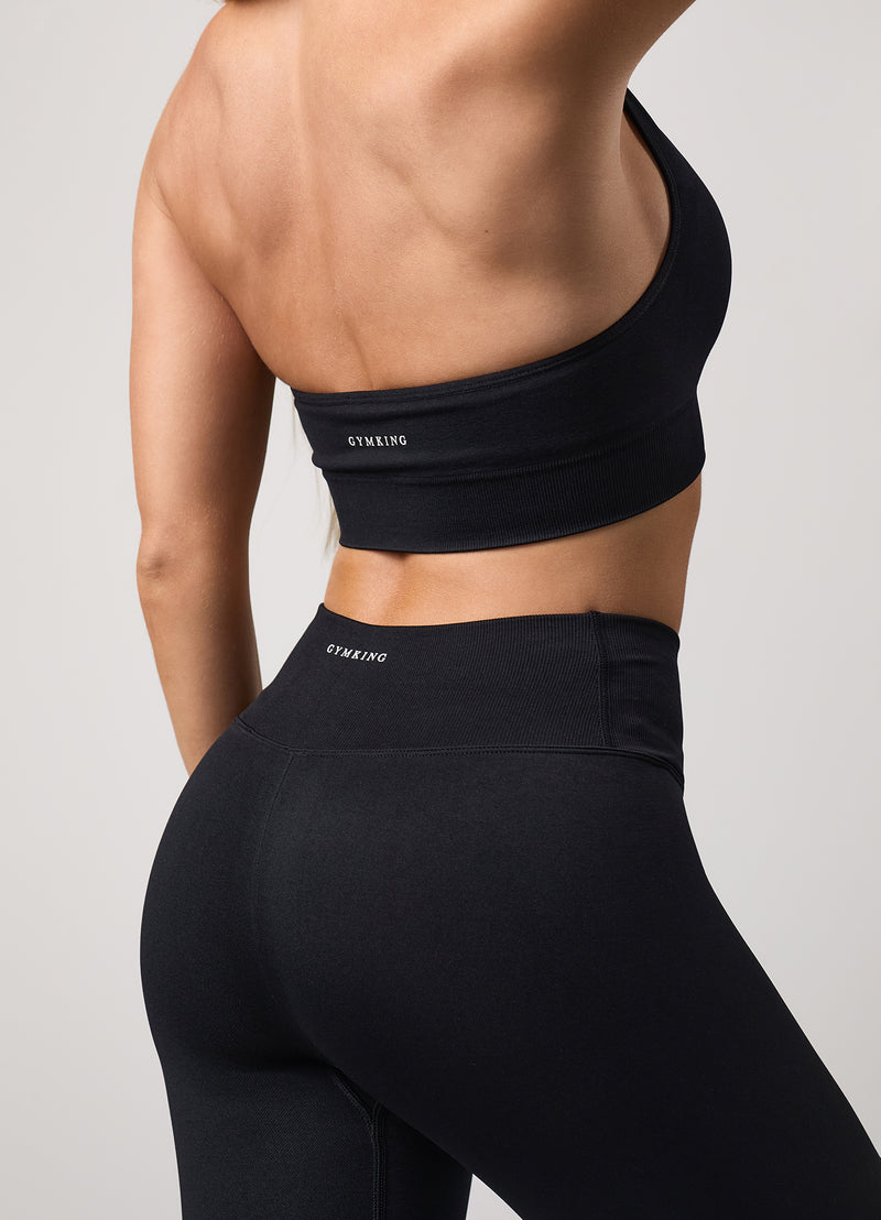 Gym King Transform Seamless Wrap Over Waist Leggings - Black