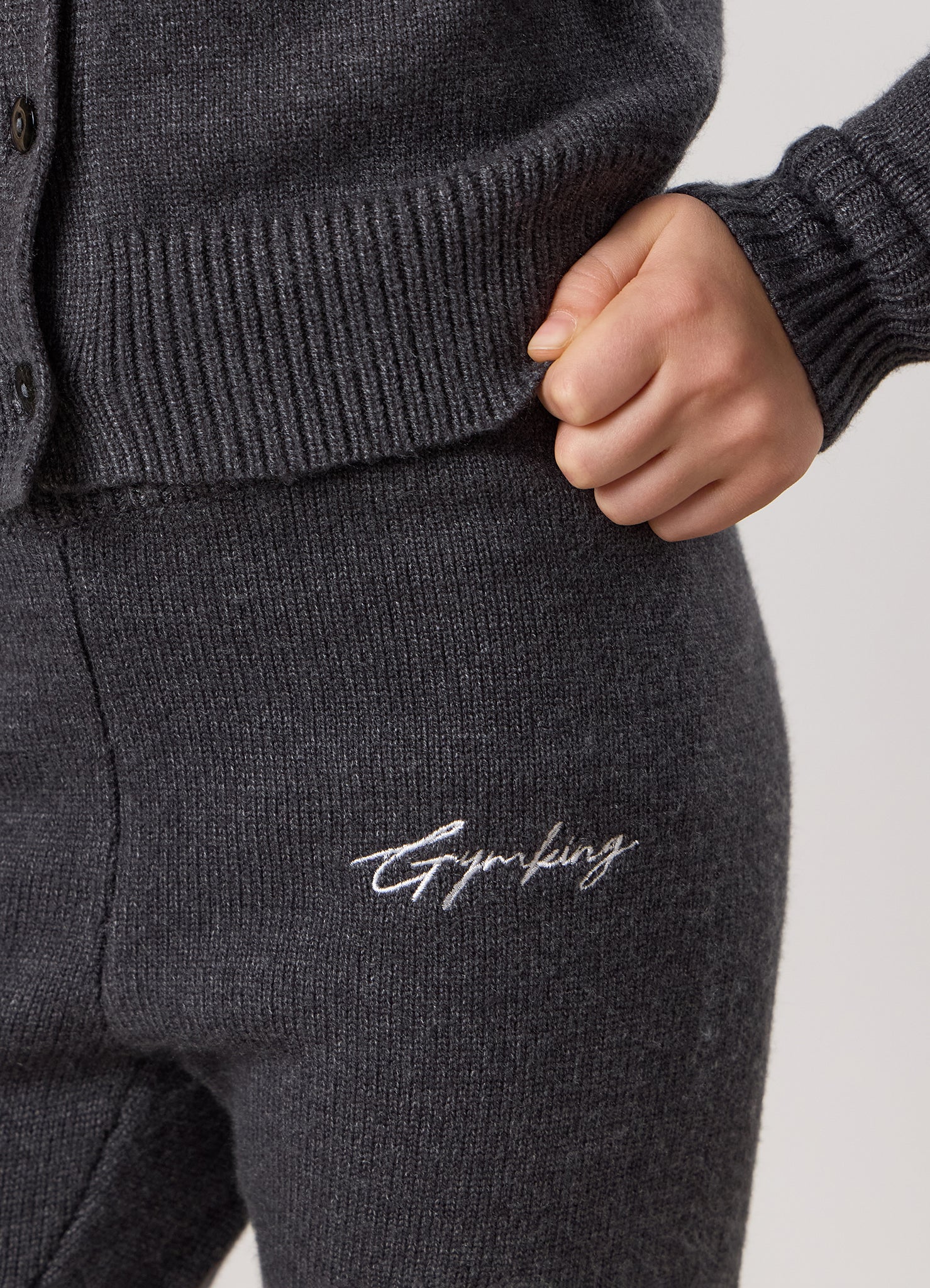 Gym King Kids True Knit Trouser - Charcoal