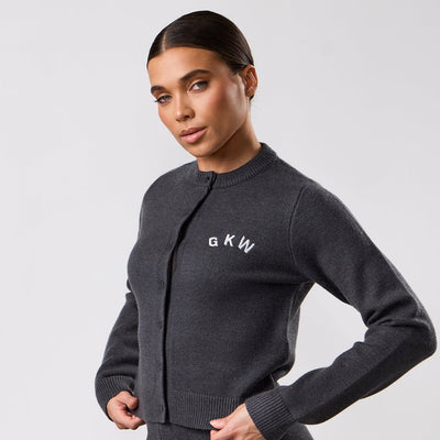 Gym King True Knit Fitted Cardigan - Charcoal