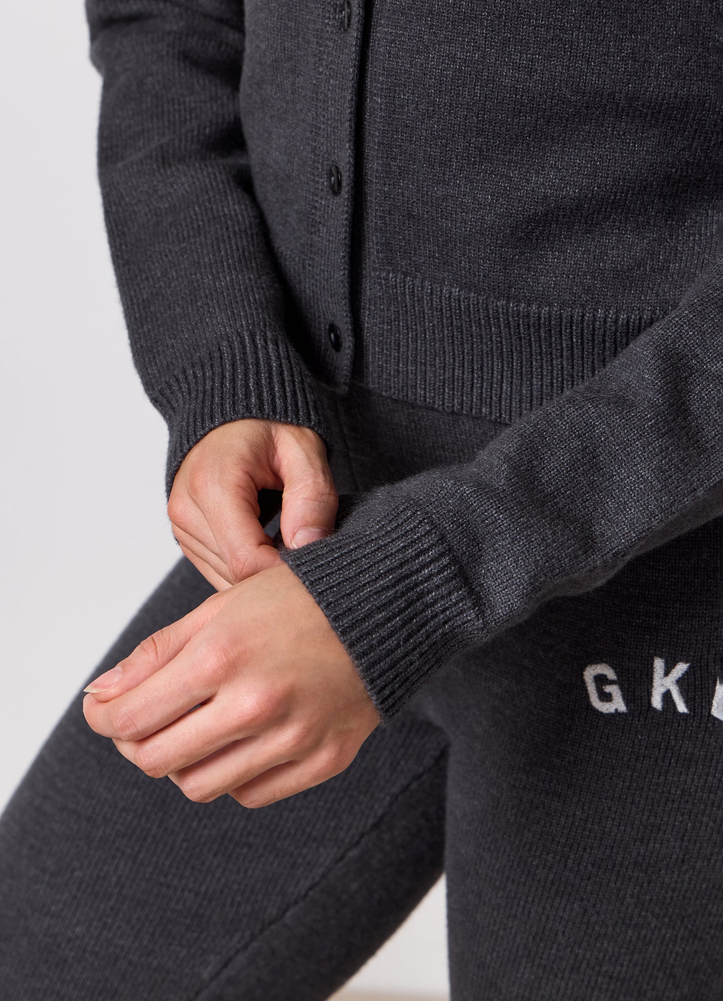 Gym King True Knit Fitted Cardigan - Charcoal