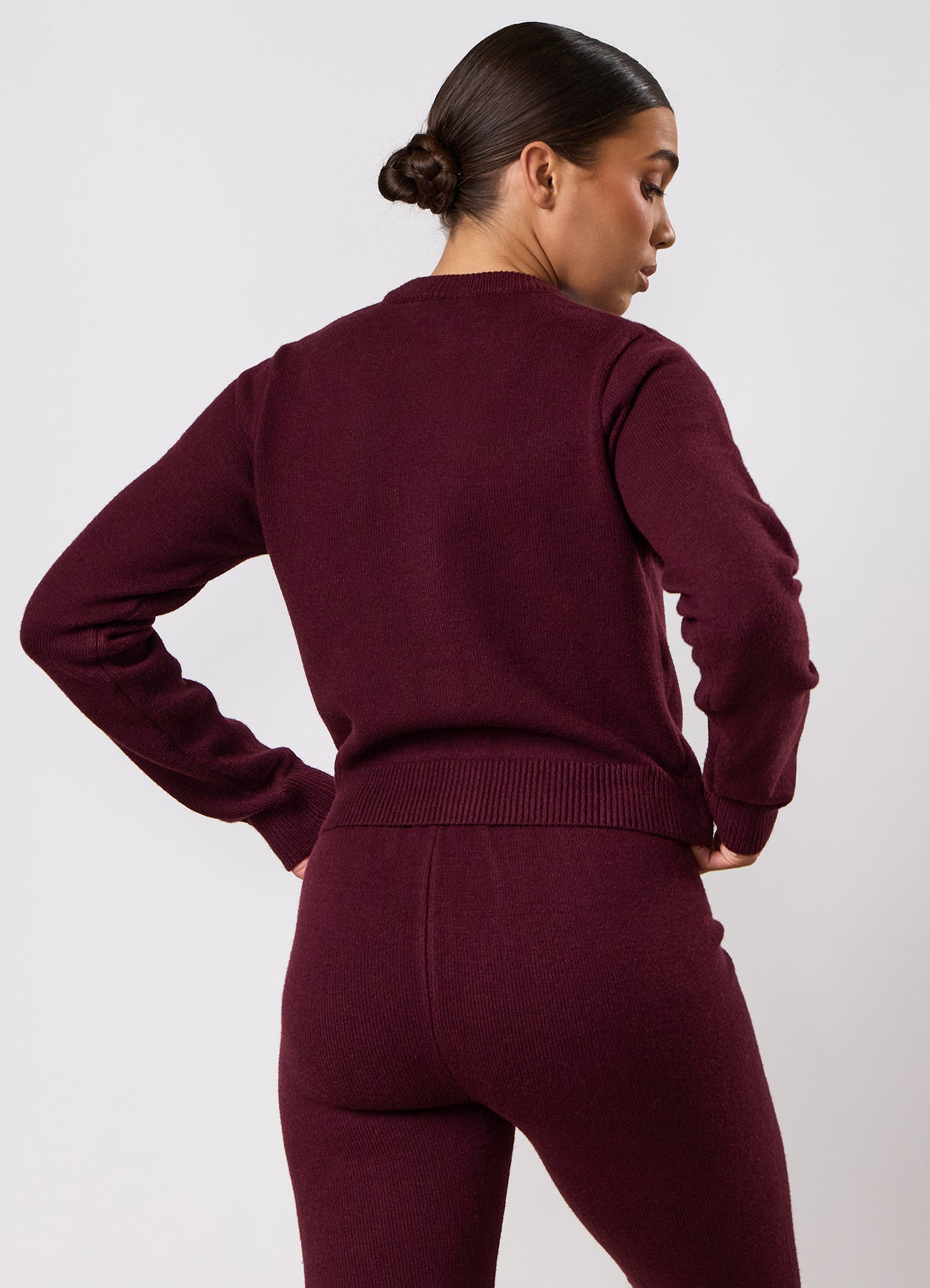 Gym King True Knit Fitted Cardigan - Dark Cherry