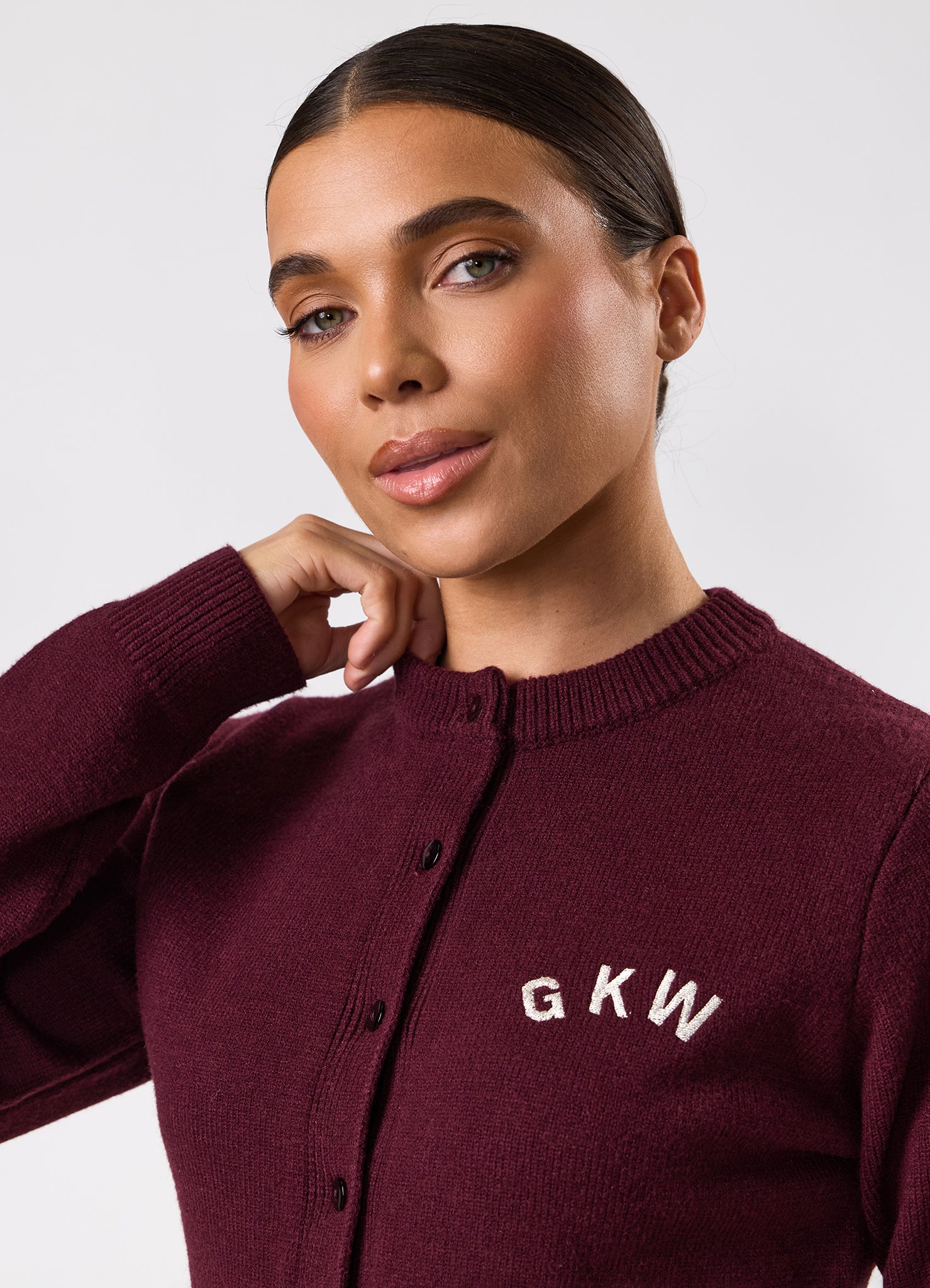 Gym King True Knit Fitted Cardigan - Dark Cherry