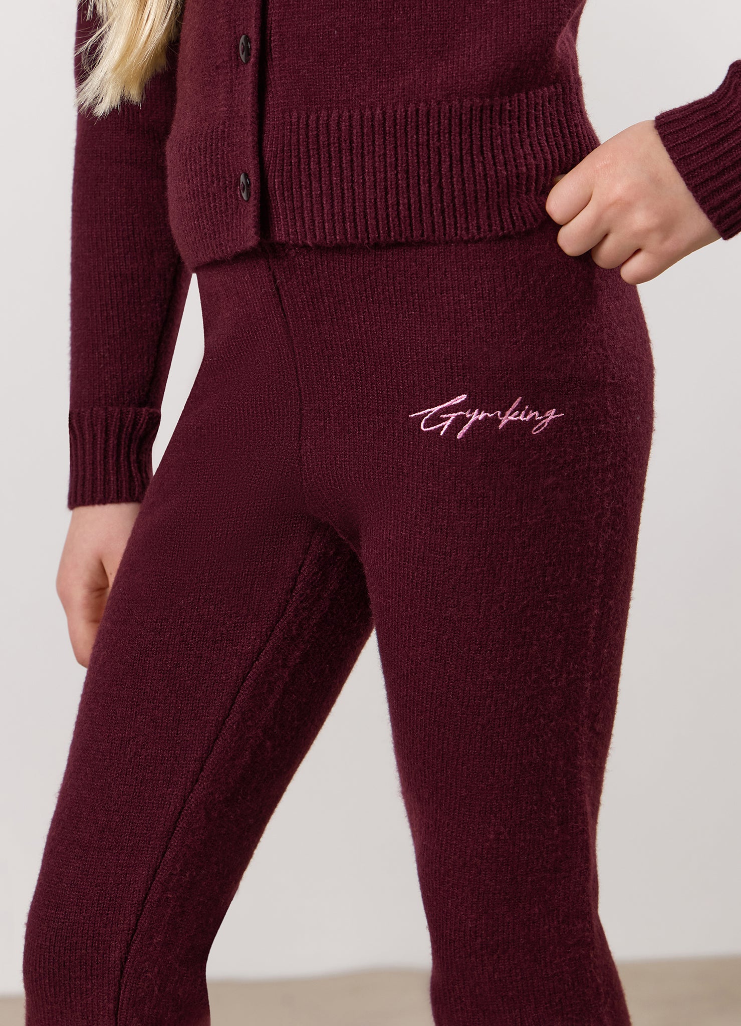 Gym King Kids True Knit Trouser - Deep Cherry