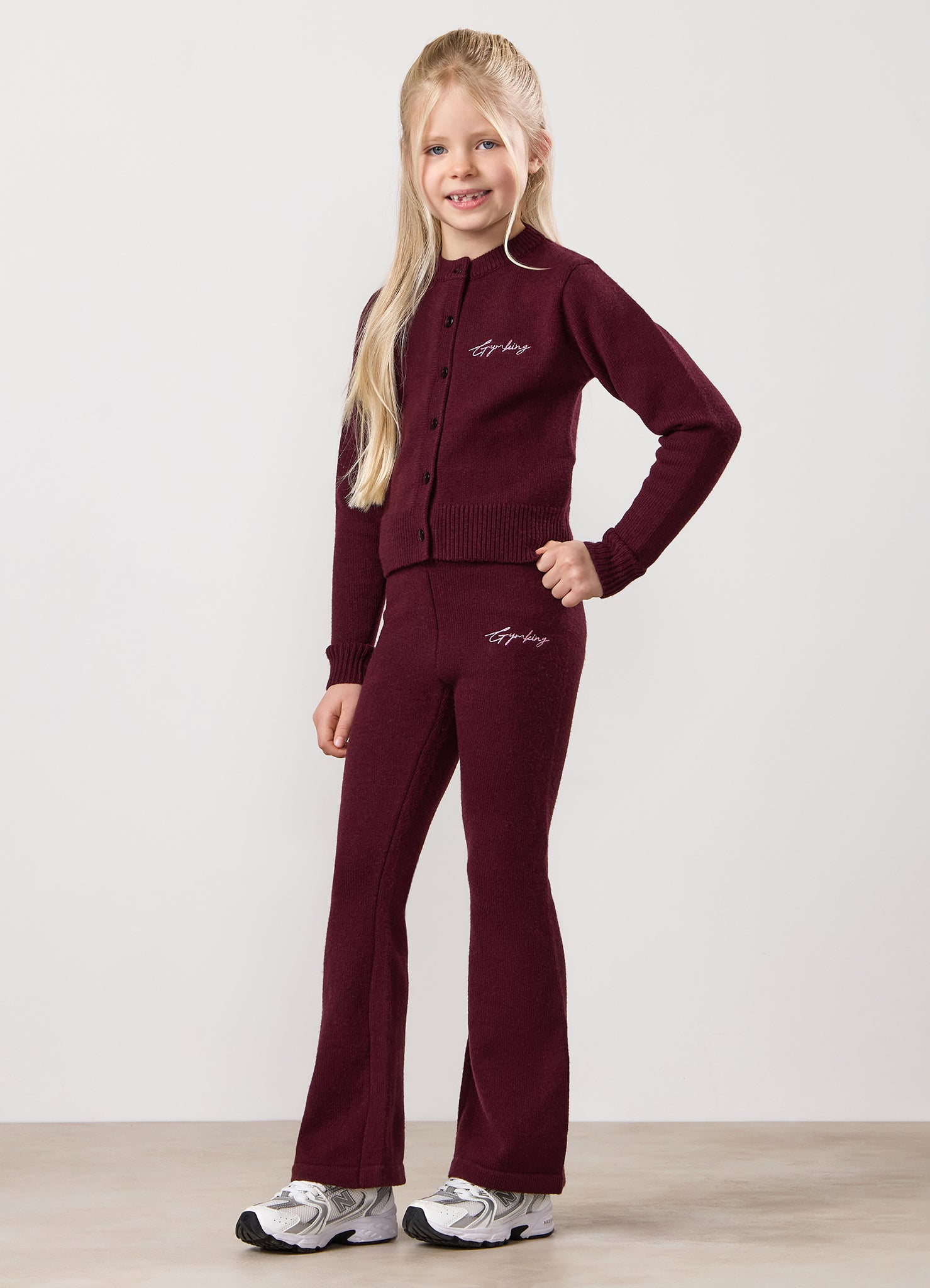 Gym King Kids True Knit Trouser - Deep Cherry