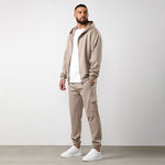 Gym King Linear Travel Full Zip Hood Tracksuit - Claydust thumbnail