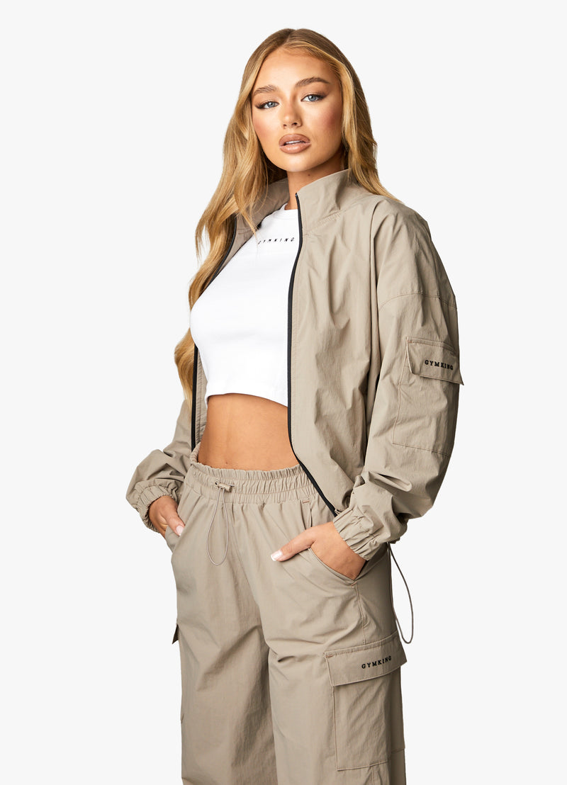 Gym King Utility Woven Jacket - Mocha