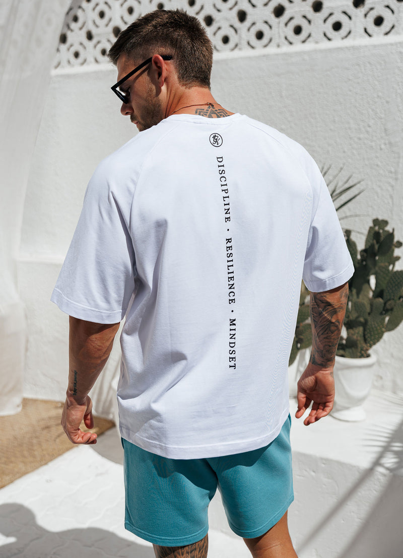 Gym King Focus Relaxed Fit Tee - White