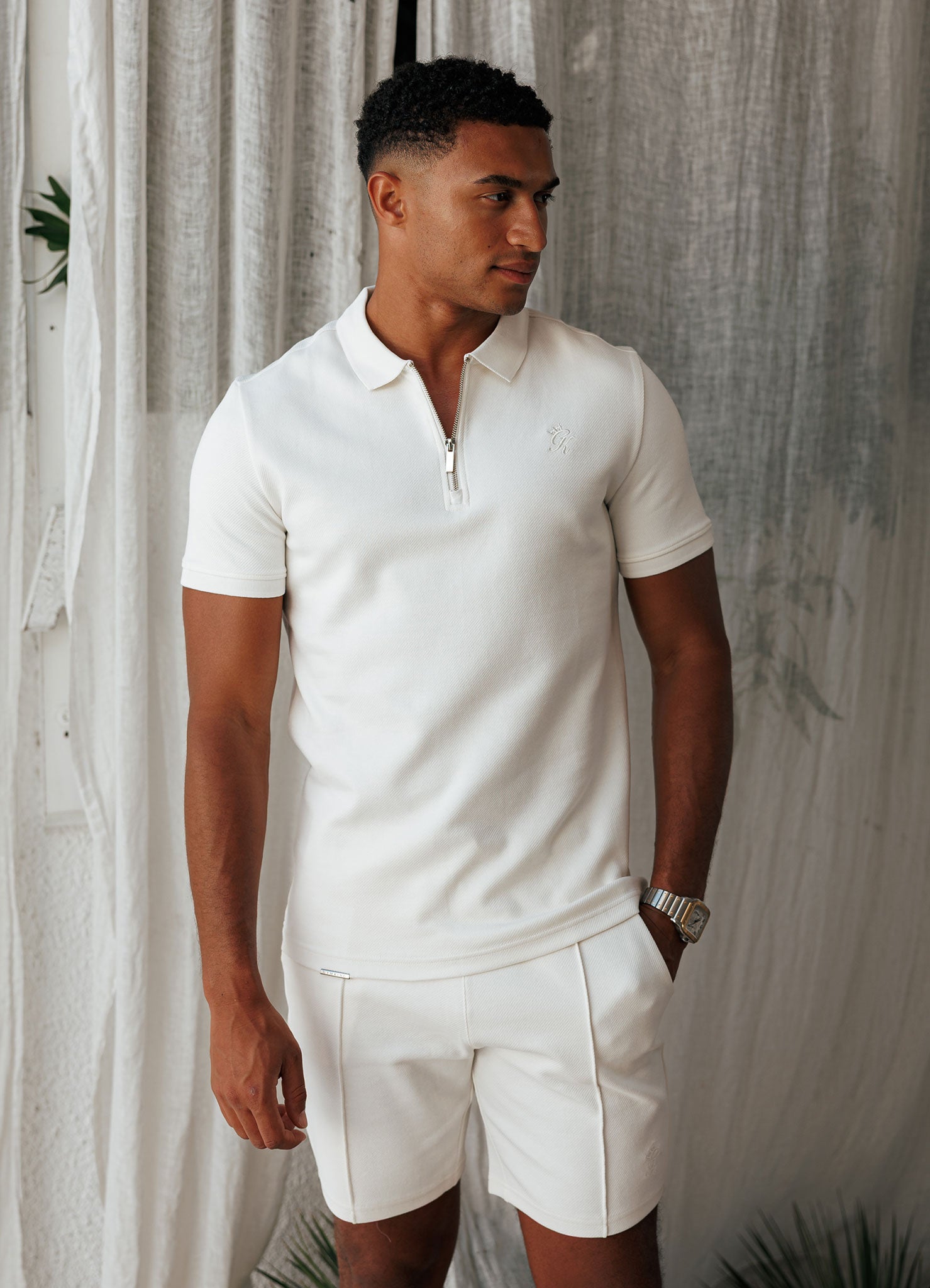 Gym King Portals Texture Polo - Cream