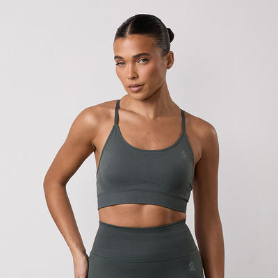 Gym King Sculpt Seamless Bra - Green Smoke