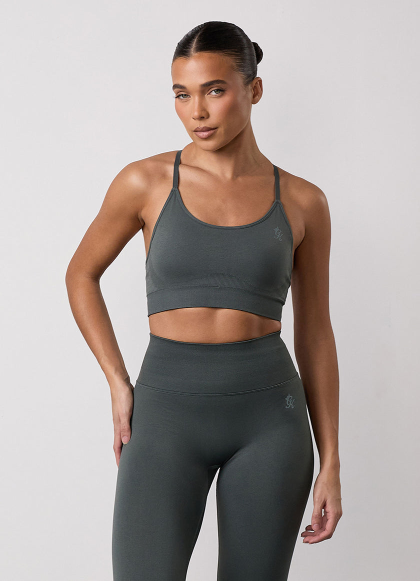 Gym King Sculpt Seamless Bra - Green Smoke