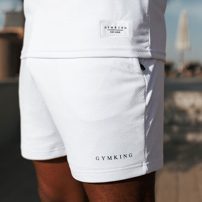 Gym King Brooklyn Mesh Short - White/Black