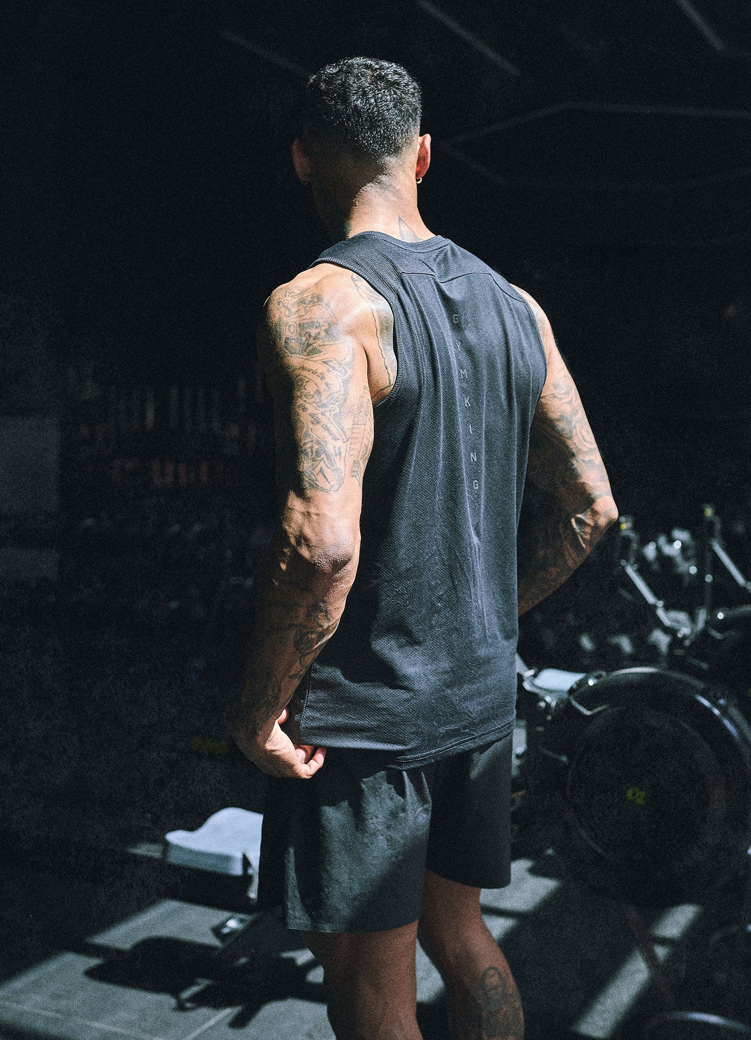 Gym King Rebellion Grit AOP Vest - Black