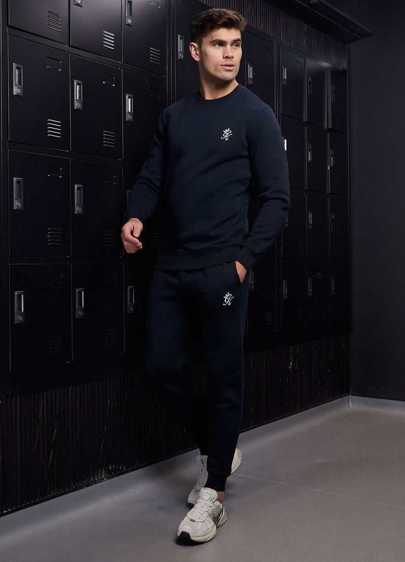 Gym King Fundamental Crew Tracksuit - Navy