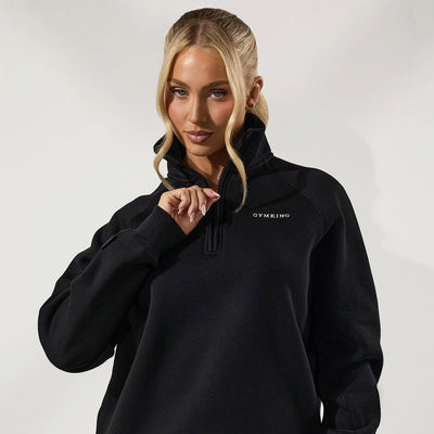 Gym King Raglan Sleeve Fleece Funnel - Black