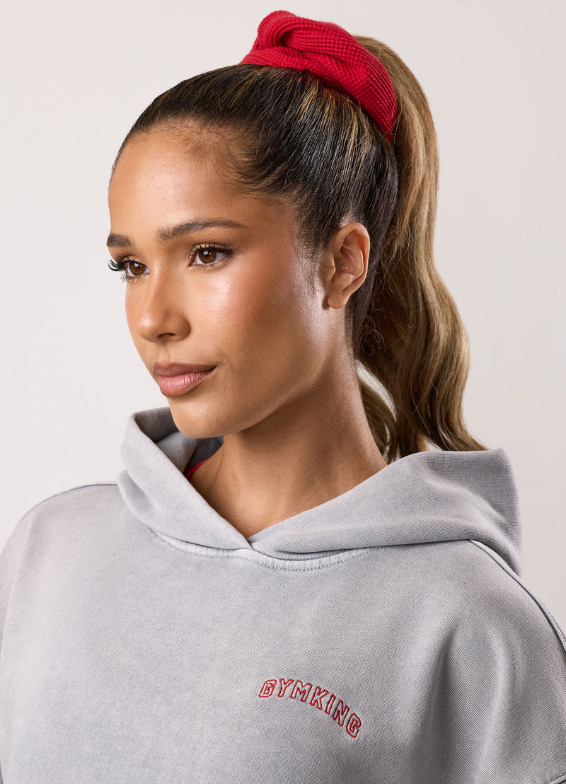 Gym King Limitless Waffle Scrunchie (2pk) - Deep Red/White