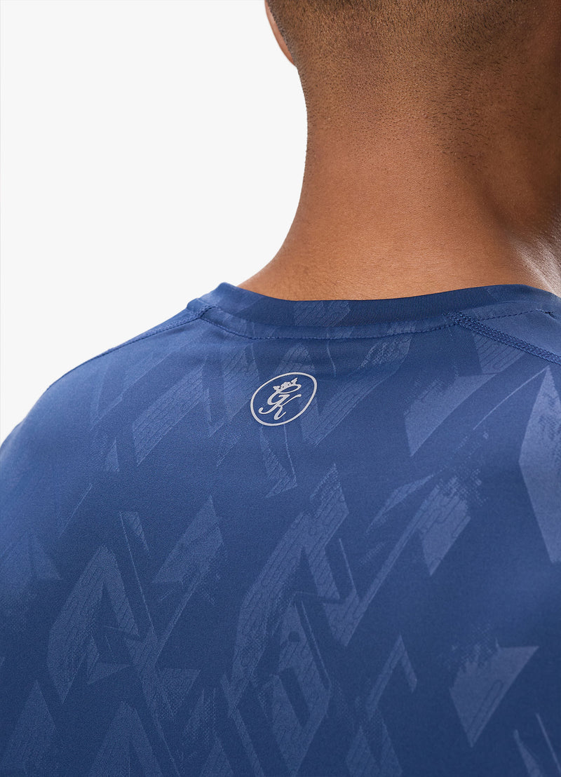 Gym King Debossed Peak Tee - Deep Cobalt