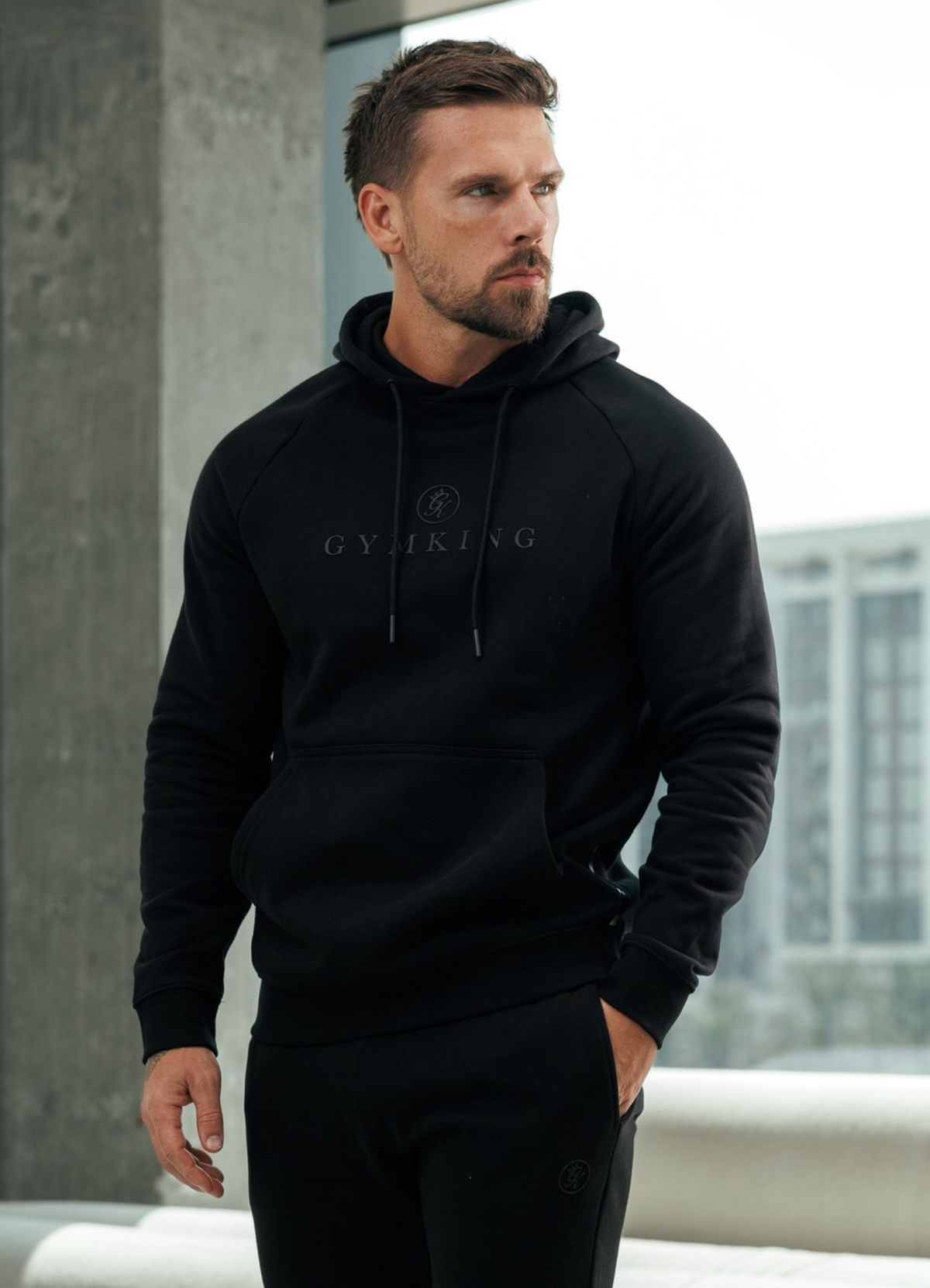 Gym King Pro Logo Hoodie - Black/Black