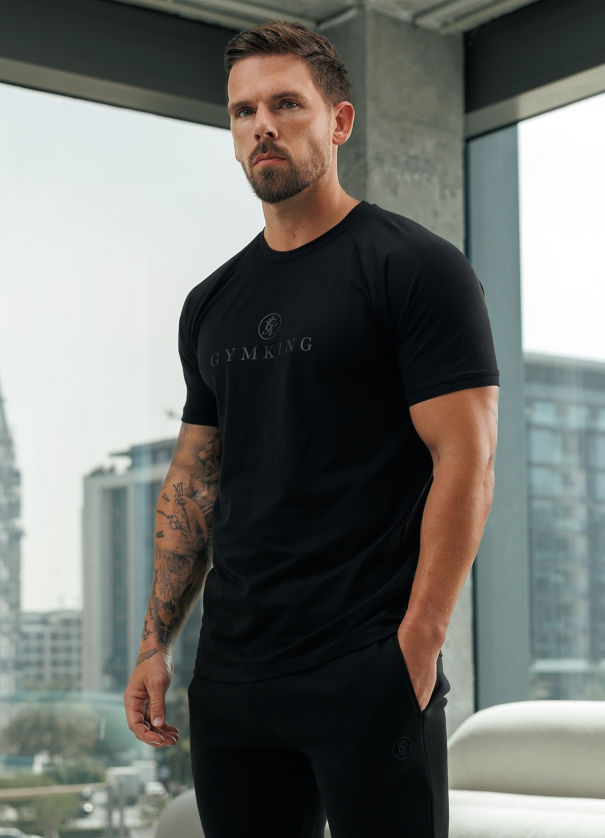 Gym King Pro Logo T-Shirt - Black/Black