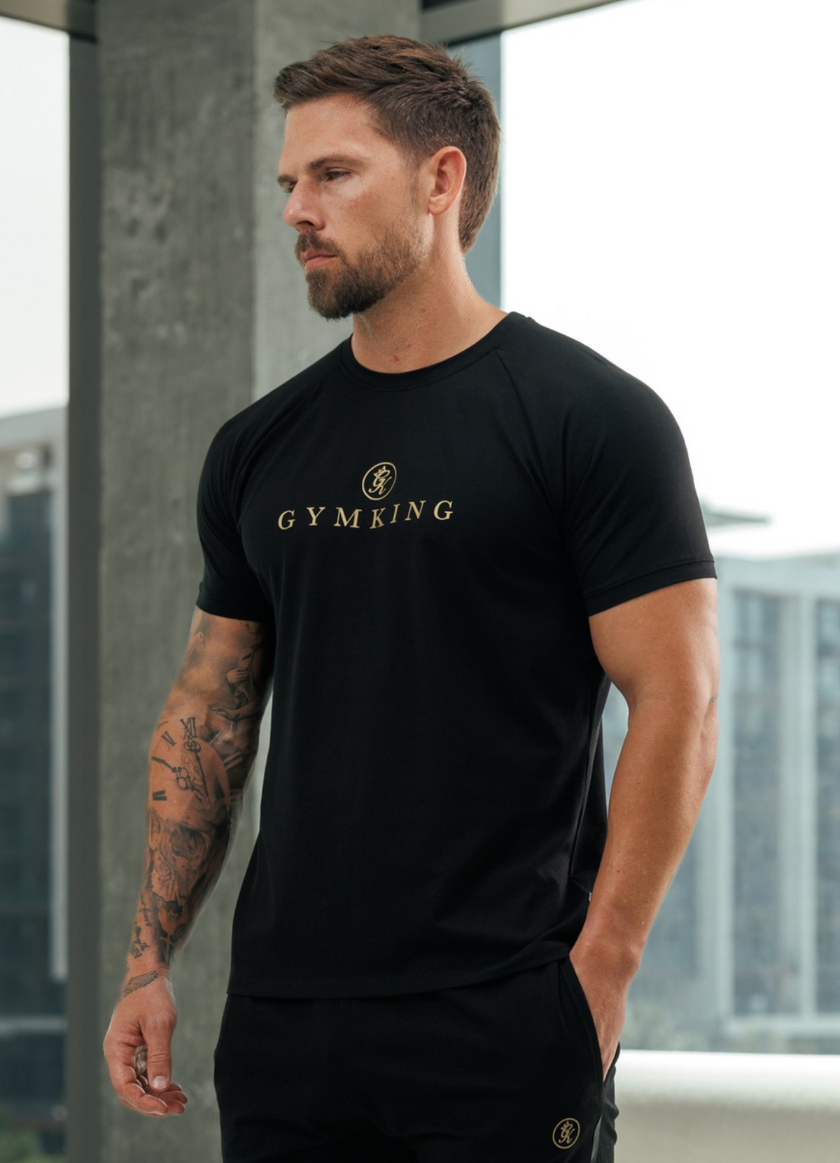 Gym King Pro Logo T-Shirt - Black/Gold