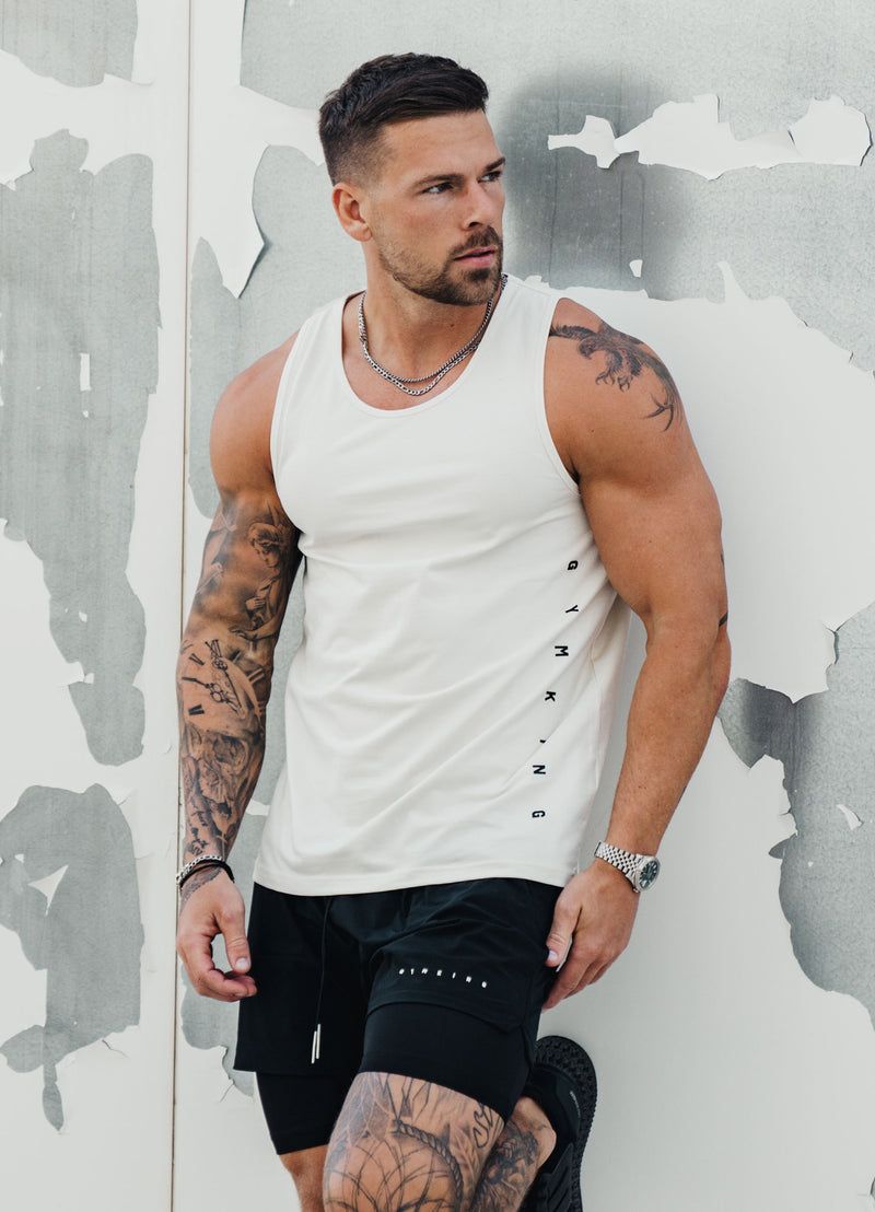 Gym King Rebellion Vest - Antique White