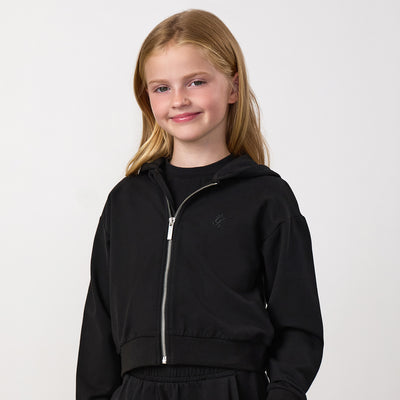 Gym King Mini Victory Boxy Full Zip Hoodie - Black