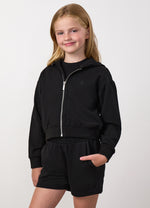 Gym King Mini Victory Boxy Full Zip Hoodie - Black thumbnail