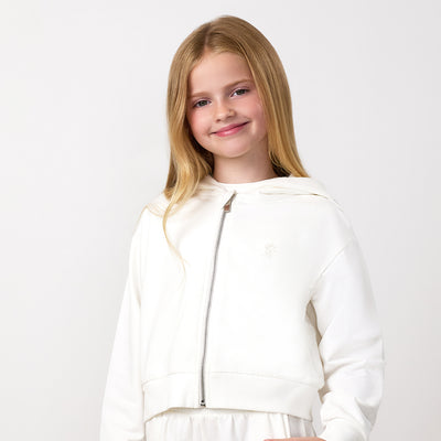 Gym King Mini Victory Boxy Full Zip Hoodie - Cream