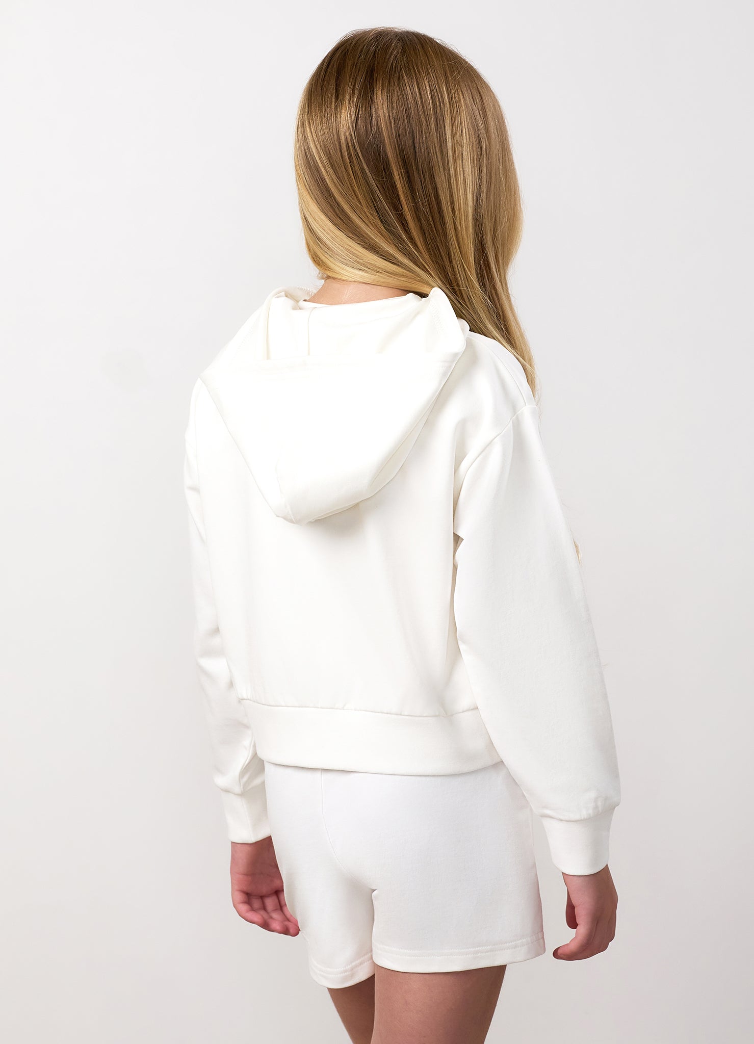Gym King Younger Kids Victory Boxy Full Zip Hoodie - Cream