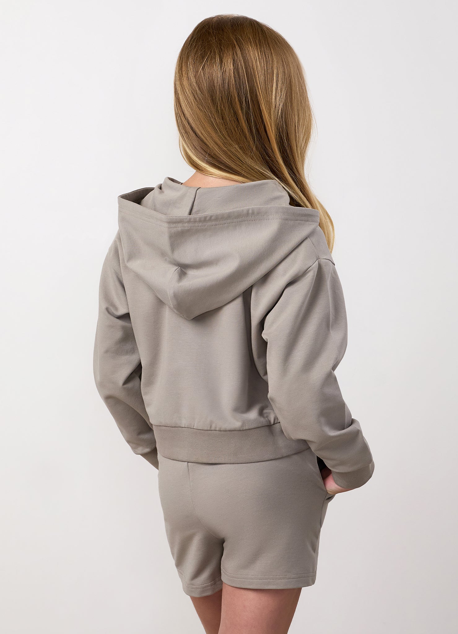 Gym King Younger Kids Victory Boxy Full Zip Hoodie - Taupe