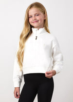 Gym King Mini Victory Boxy 1/4 Zip Funnel - Cream thumbnail