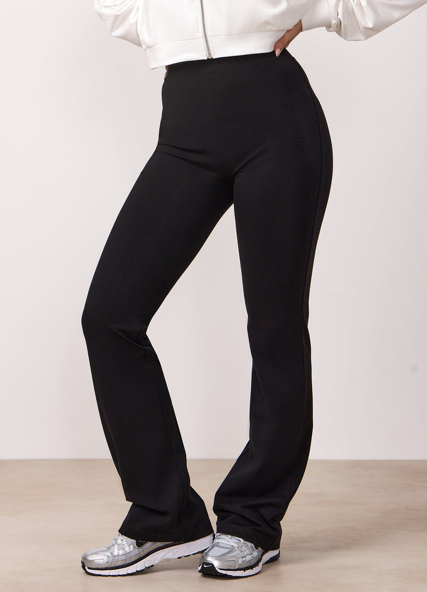 Gym King Victory Cotton Jersey Flared Legging - Black
