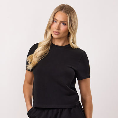 Gym King Victory Jersey Cap Sleeve Tee - Black