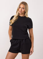 Gym King Victory Jersey Cap Sleeve Tee - Black thumbnail
