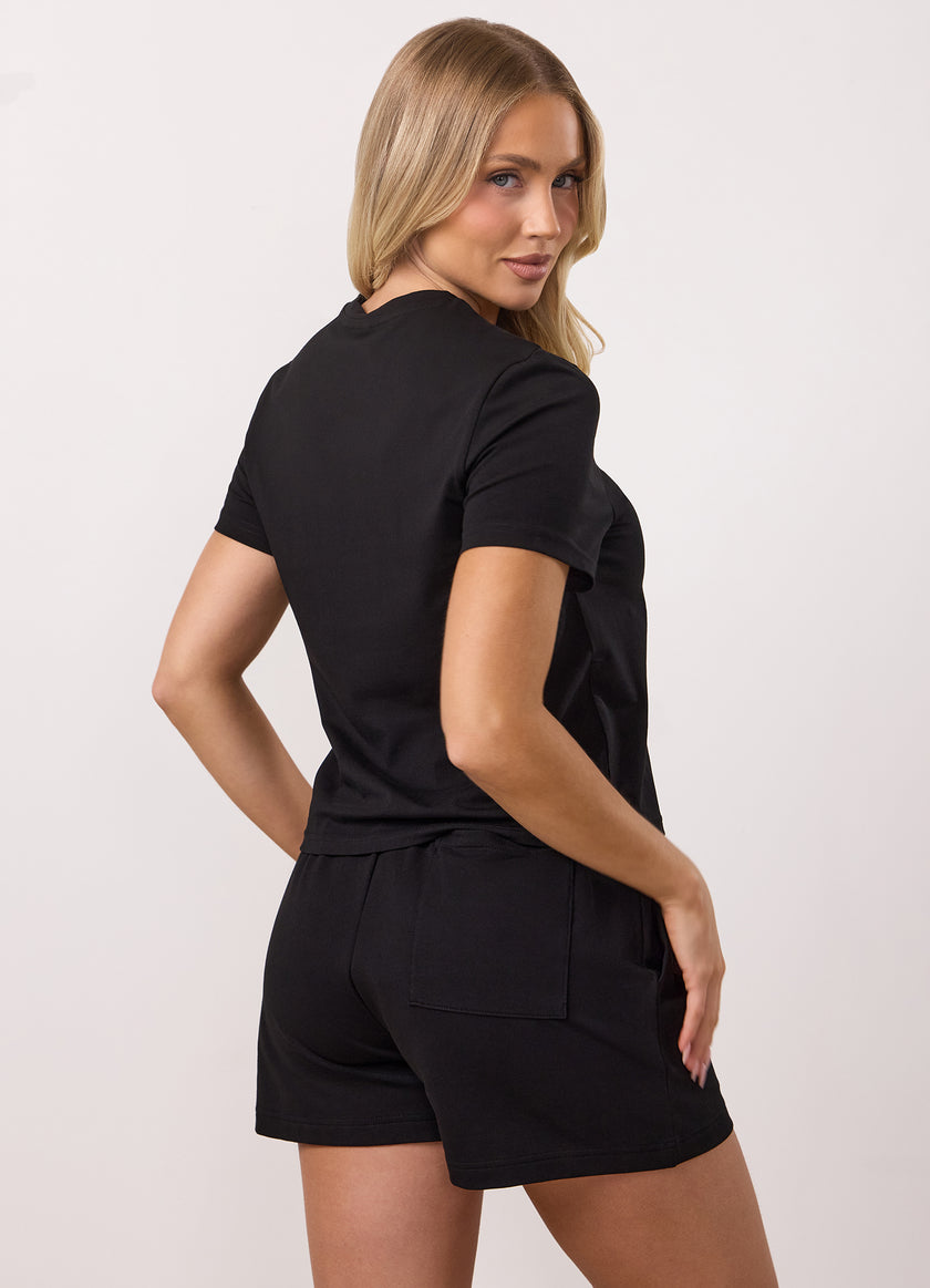 Gym King Victory Jersey Cap Sleeve Tee - Black