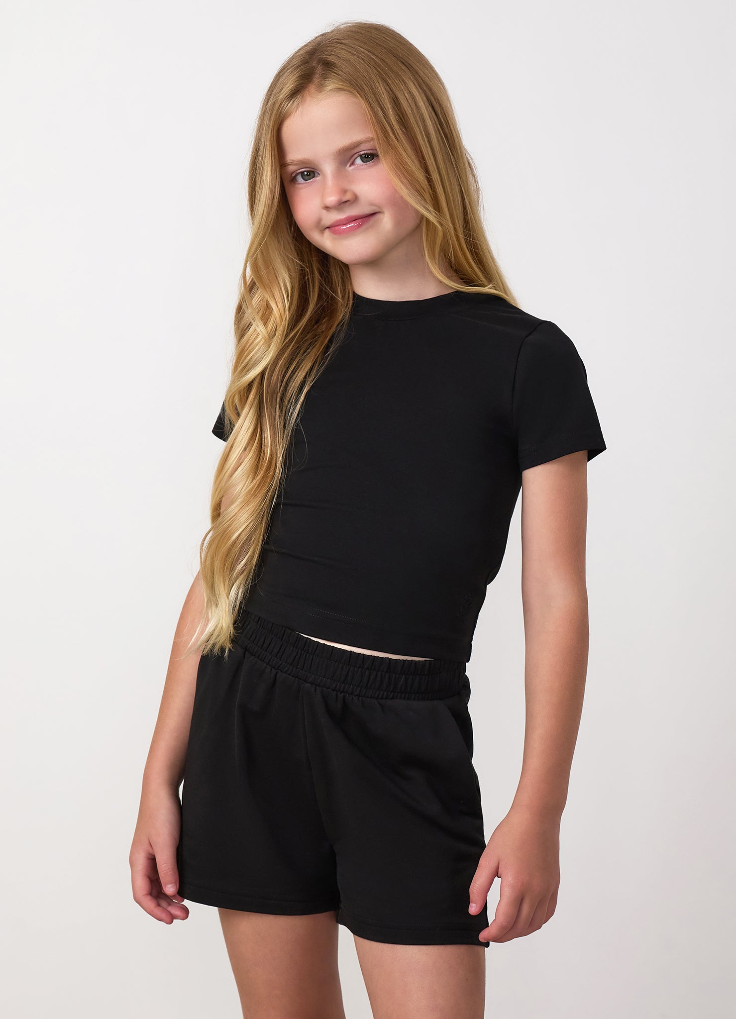 Gym King Mini Victory Jersey Cap Sleeve Tee - Black