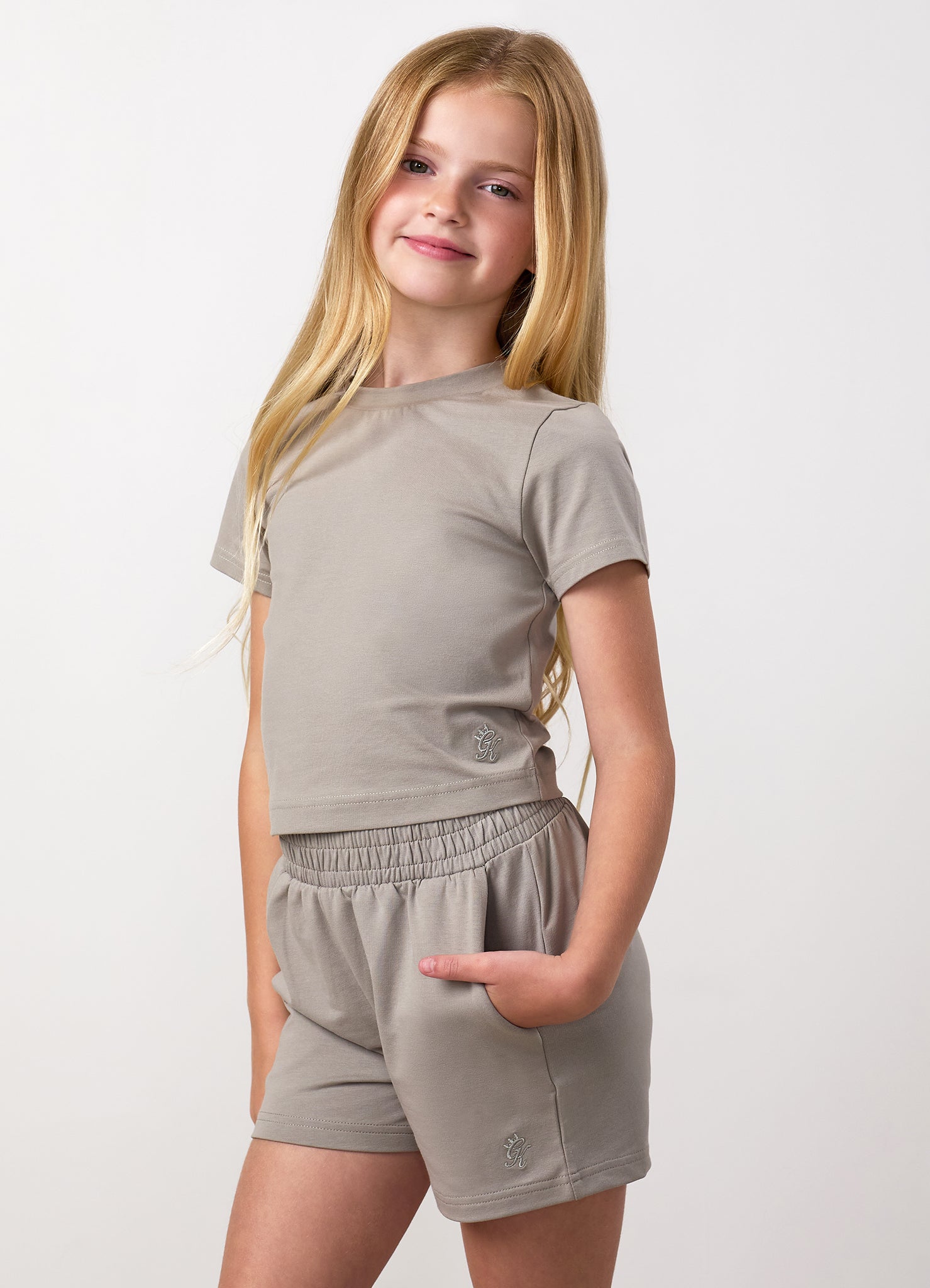 Gym King Mini Victory Jersey Cap Sleeve Tee - Taupe