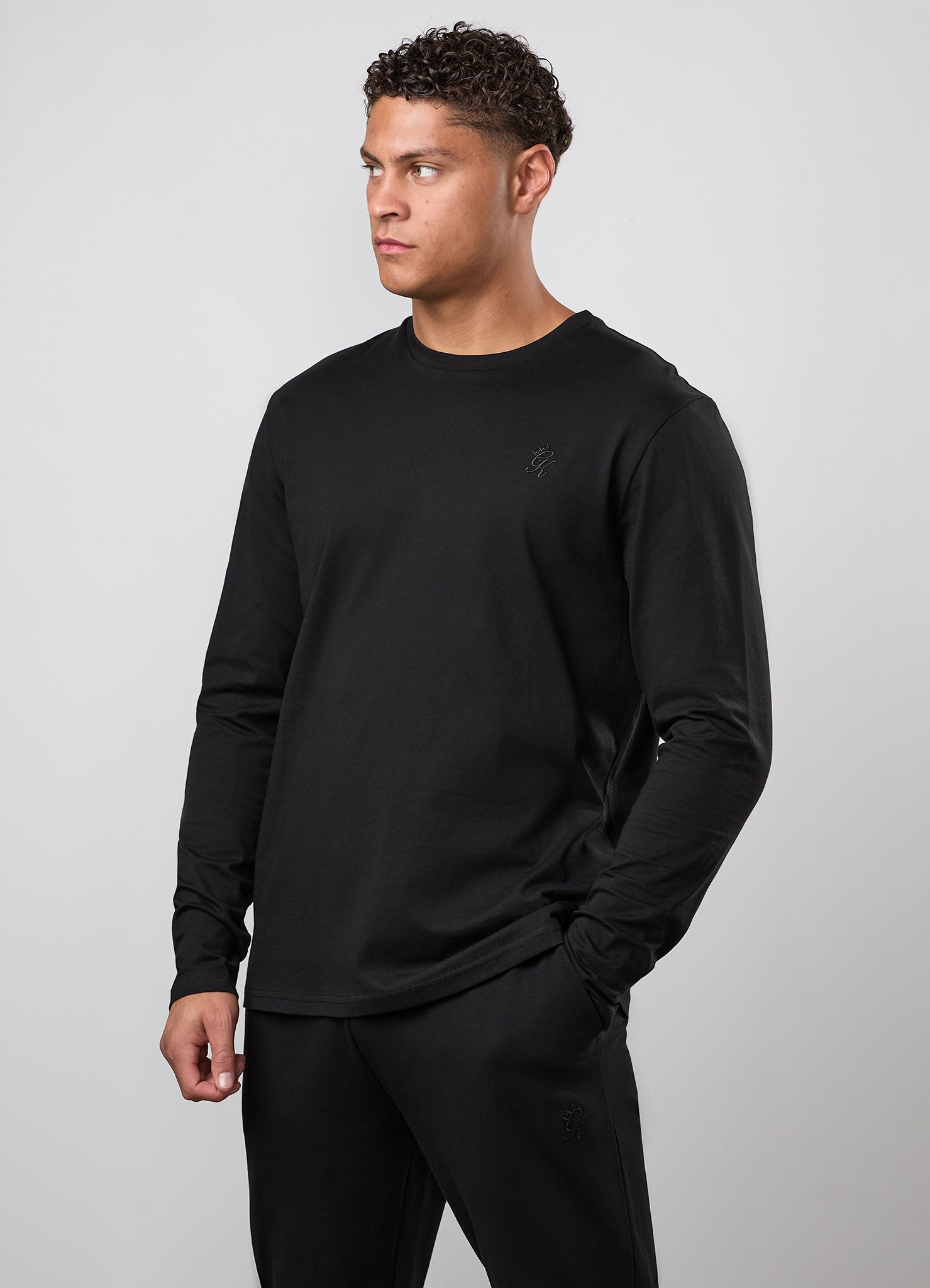 Gym King Victory Jersey Long Sleeve Tee - Black