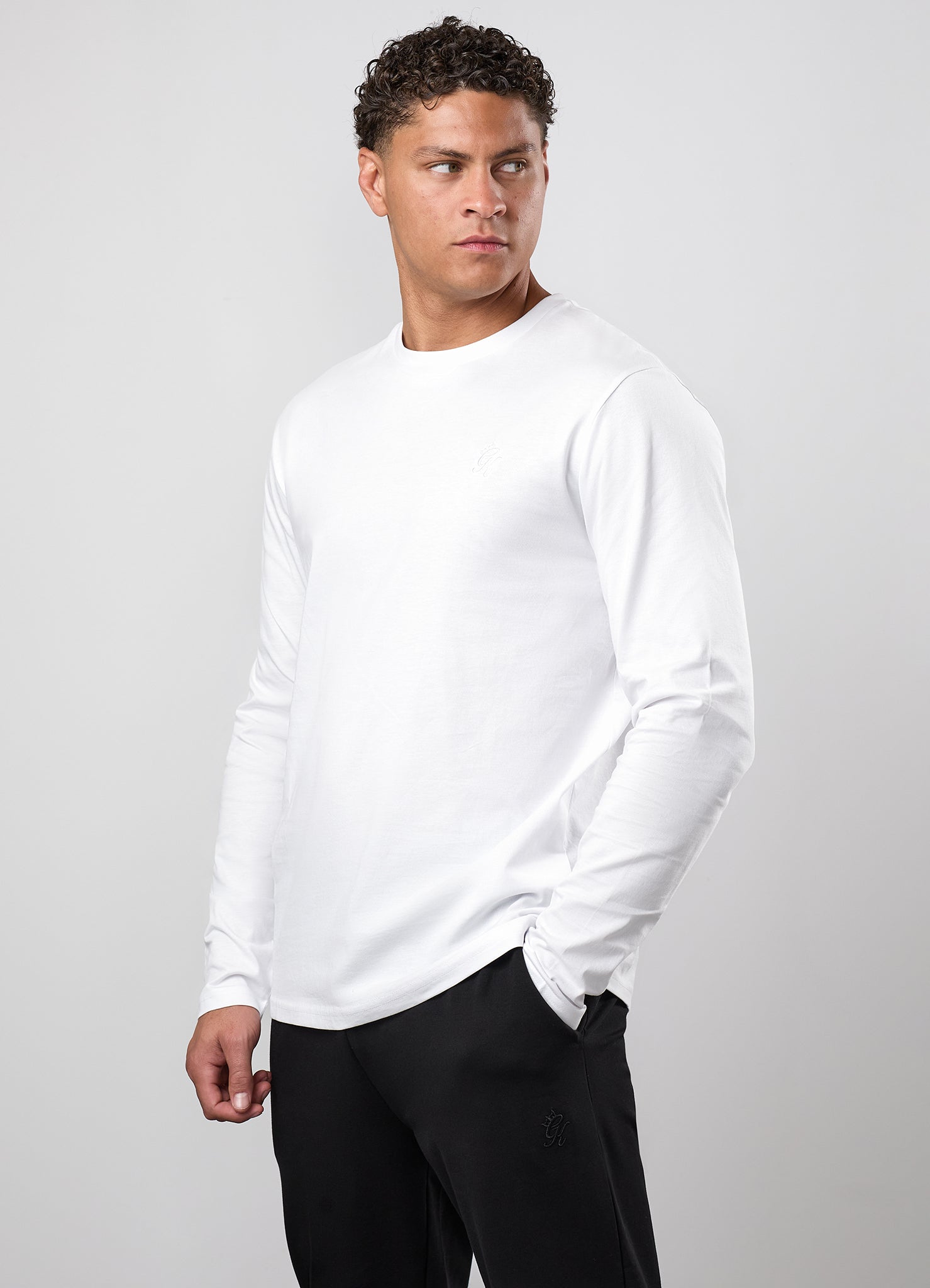 Gym King Victory Jersey Long Sleeve Tee - White