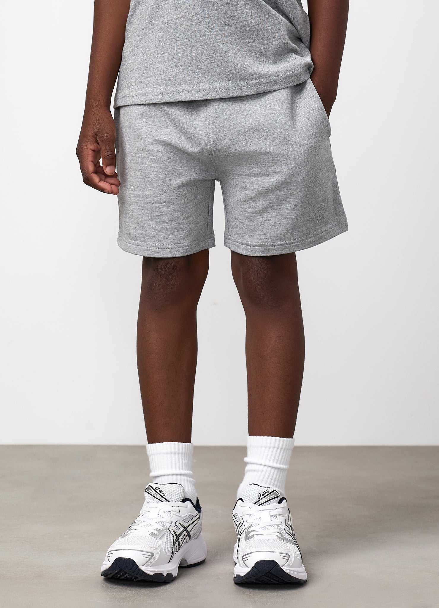 Gym King Junior Victory Loopback Short - Grey Marl