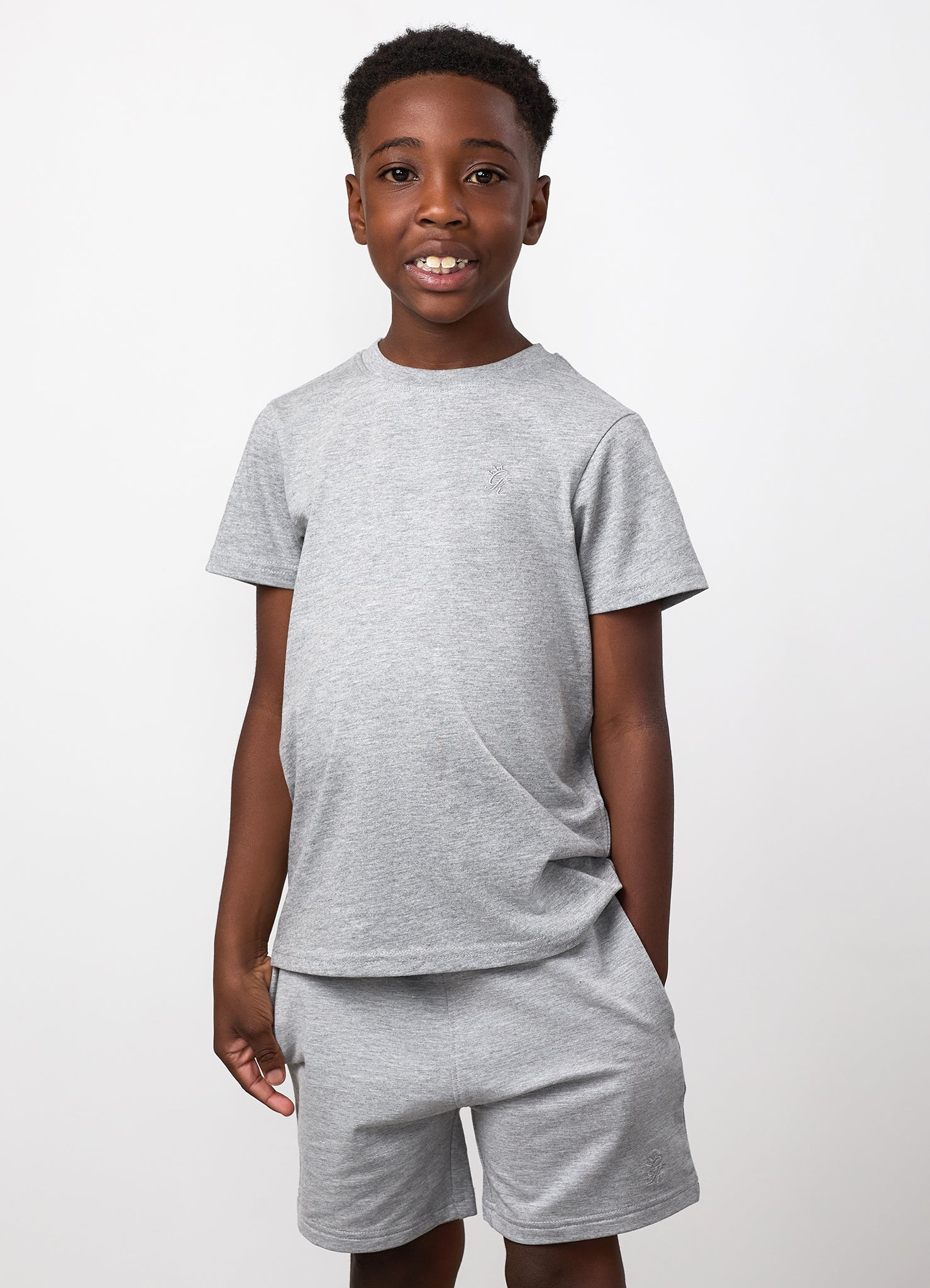 Gym King Junior Victory Jersey Tee - Grey Marl