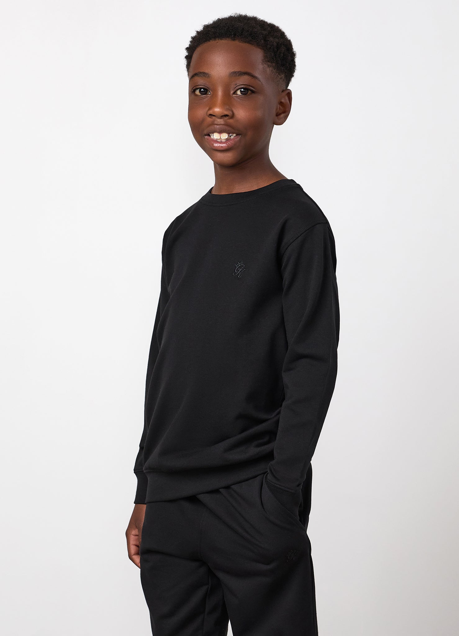 Gym King Mini Victory Loopback Crew - Black