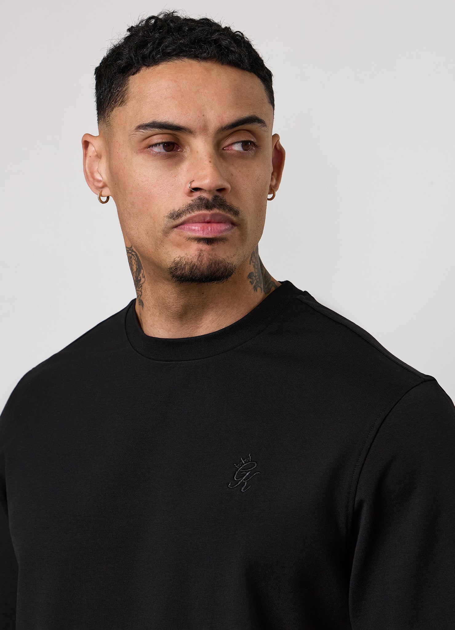 Gym King Victory Loopback Crew Tracksuit - Black